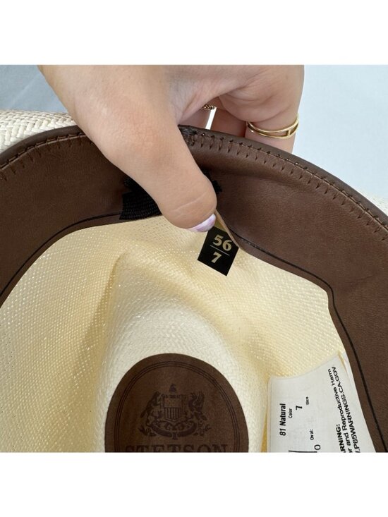 Stetson Tallahassee Shantung Straw Fedora Hat size 7 Women\'s NWOT main image 5